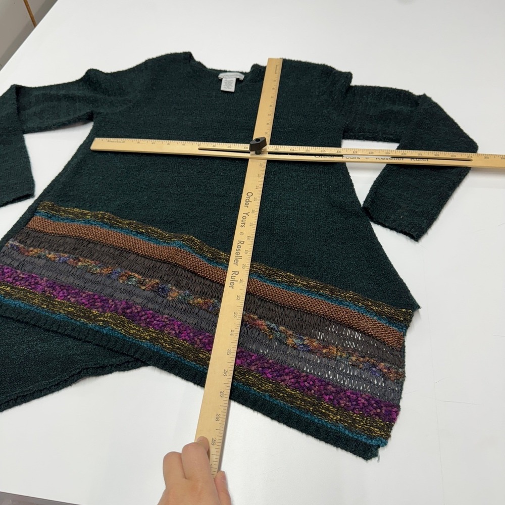 Soft Surroundings Sweater Womens PS Green Knit Tunic Boho Indie Hippie - Picture 7 of 8